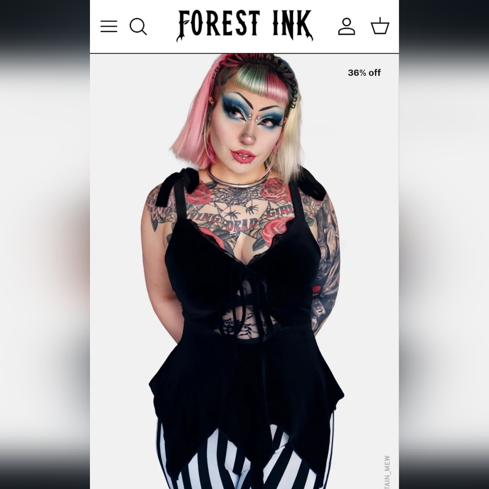 Forest ink widow velvet top large